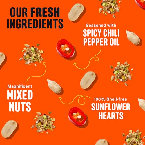 Cool Birds No Mess Sad Squirrels Hot Bird Seed, 10 lb | Spicy shell-free blend of peanuts, sunflower hearts & chili pepper oil – Birds can't detect heat, critters can