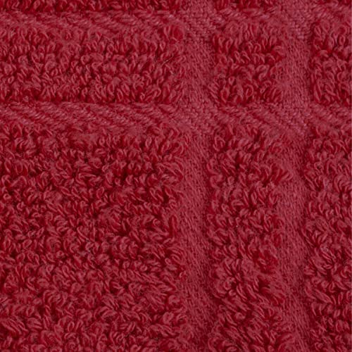 Ritz Premium 100% Cotton Solid and Multi Check Kitchen Tie Towel, Absorbent, Super Soft, and Fast Drying Hang Towel, Set of Two, Paprika Red - color: Paprika, size: Solid & Check, 2-Pk