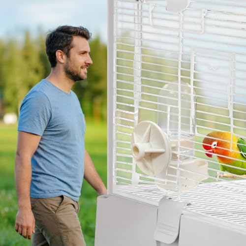 Automatic Pet Bird Water Feeder, Bird Water Dispenser for Cage, Bird Cage Suspended Automatic Water Dispenser, Bird Feeders for Parakeet Budgie Cockatiel Lovebirds Canary Finch (70ml) - size: 70ml