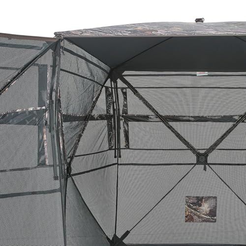 VEVORHunting Blind, 270° See Through Ground Blind, 4-5 Person Pop Up Deer Blind for Hunting with Carrying Bag, Portable Resilient Hunting Tent, One-Way See-Through Mesh for Turkey and Deer Hunting
