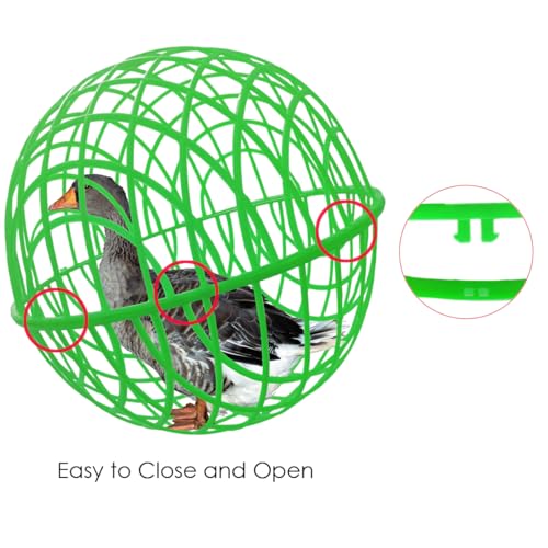 15" Ball-Shaped Movable Chicken Coop,Pigeon Rabbit Duck Safe Walking Net,Preventing Trampled by Horse,Predation by Eagles, Dog Bites. Pet Removable Prevent Harassment Safety Hutch - color: Green