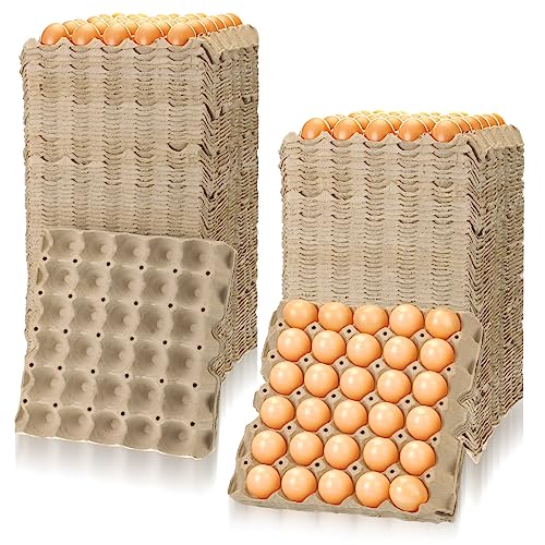 Estune 120 Pack Egg Cartons Crates 30 Cell Pulp Fiber Egg Flats Reusable Stackable Cardboard Tray for Home Storing Packing Roach Colony Soundproofing