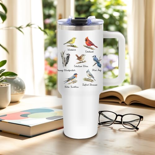 DUUV Bird Watching Tumbler 40oz, Insulated Birds Lover Gift for Women | Funny Bird Lover Cup Leakproof, Birds Watching Gift Mug, Birthday Ideal Gifts for Birders Lovers, Sorry I’m Late Bird, 1 Pack - color: Saw A Bird