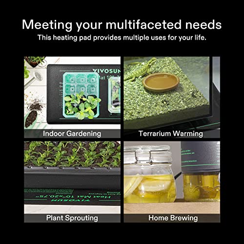 VIVOSUN 2 Pack Durable Waterproof Seedling Heat Mat 10" x 20.75" | UL & MET-Certified Warm Hydroponic Heating Pad for Germination, Indoor Gardening, Greenhouse - size: 10" x 20.75" - 2pack