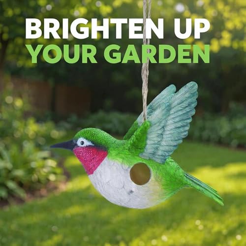 Spoontiques - Birdhouse - Garden Decor - Decorative for Yard and Garden Decoration - Hanging Novelty Birdhouse for Outdoor Patio - Hummingbird - color: Hummingbird