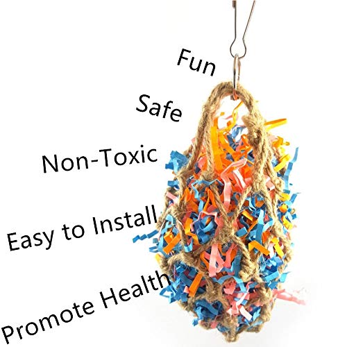 Litewoo Bird Foraging Shredding Nest Chew Hanging Toy for African Grey Cockatoos Conure Parakeet Quaker Cockatiel Cage Accessories - color: Toy1