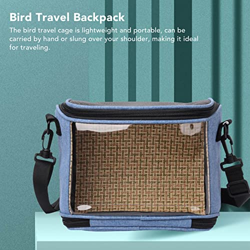 Bird Carrier Bag,Portable Travel pet Hamster Bag,Transparent Lightweight Breathable Parrot Travel Cage for Cockatiels Parakeets Small Bird Rat Guinea Pig Squirrel Carrier (Blue) - color: Blue