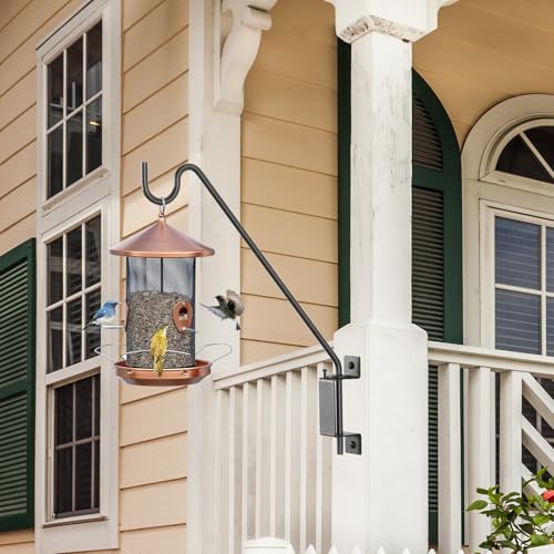 AILIN YELOKIE Heavy Duty 16" Deck Hook - 360° Swivel Plant Hanger with 12 Positions, Rust-Proof Steel Bracket for Bird Feeders/Pole & Hanging Plants - size: 16in-1