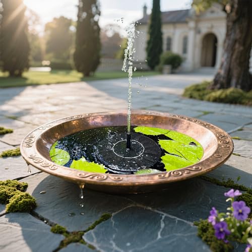 Solar Fountain for Bird Bath, 1.4W Floating Water Pump, 6 Nozzles