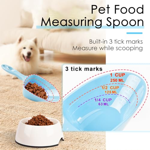 1-Cup Melamine Pet Food Scoop — Precise Feeding & Weight-Management Measuring Scoop for Dogs & Cats, BPA-Free, Durable, Dishwasher-Safe (Baby Blue) - color: Blue