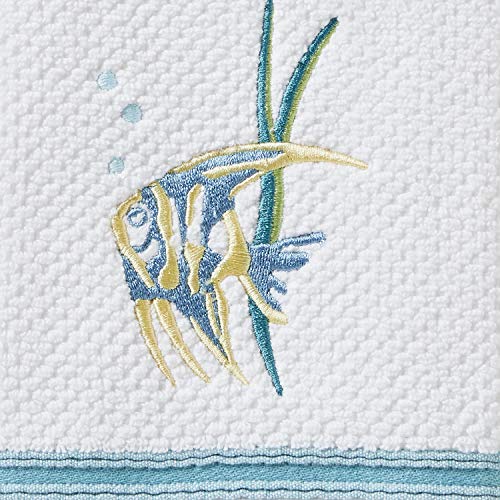 SKL Home Ocean Watercolor Hand Towel, White (2-Pack) - color: Ocean Watercolor, style: Hand Towel Set