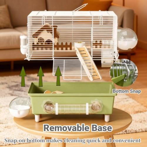 18.5" Bite-Proof Metal Hamster Cage, Fully Equipped, Easy Clean | With Running Wheel, Hideout, and Platform – a Small Animal Cage Suitable for Dwarf Hamsters, Mice, Rats, and Guinea Pigs