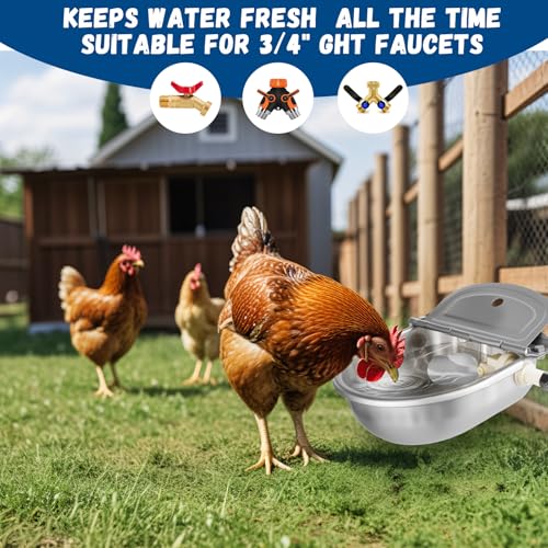Automatic Water Dispenser for Dogs, 304 Steel Float Valve Pet Water Bowl