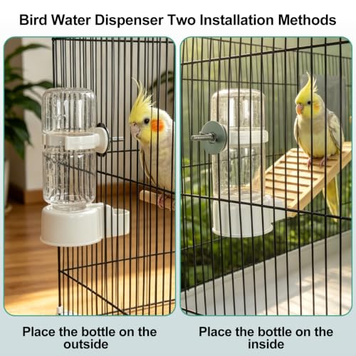 Bird Water Dispenser Plastic Bird Cage Hanging Drinking Device | 1 PCS Pet Bird Automatic Water Dispenser for Birds Love Birds Canary Easy to Install