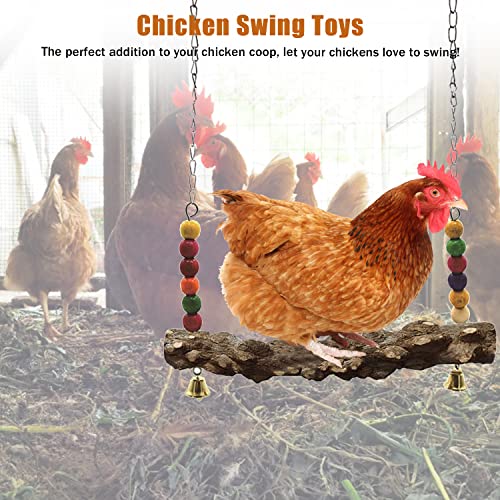 Chicken Bird Swing,Chicken Perch,Natural Wooden Swing Toys,Wood Stand for Chick,Safe and Relief of Stress,Chicken Coop Accessories,Coop Swing for Chicken Bird,Parrot,Hens (2pcs) - color: 2pcs