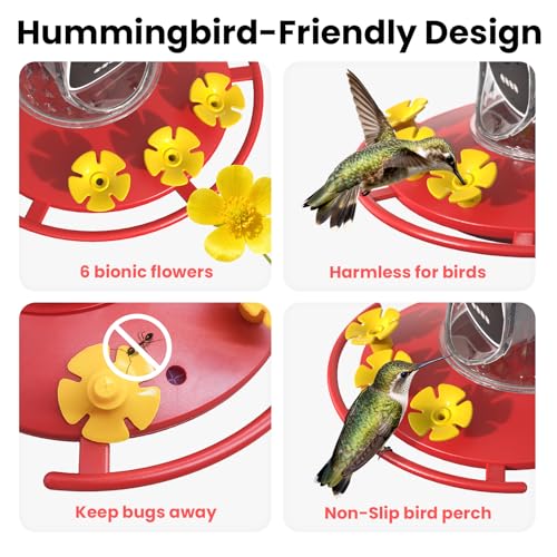 Smart Hummingbird Feeder Camera | AI Identification, 2.5K UHD, Night Vision, Attract Hummingbirds, Solar Powered Outdoor, IP66 Weatherproof, Garden Decor, Gift