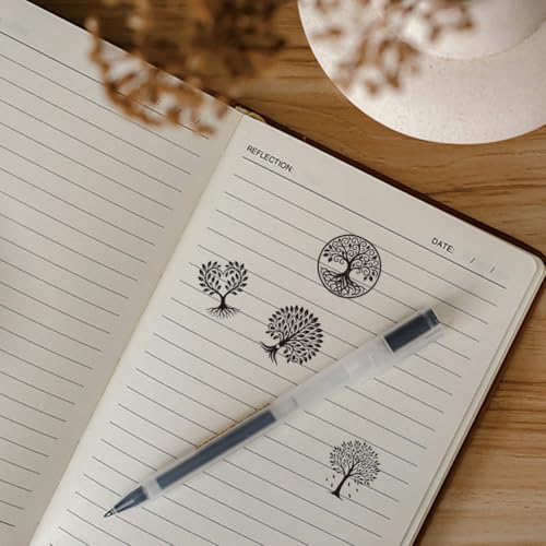 AHANDMAKER 5 Styles Simple Tree Patterns Wooden Rubber Stamps, Tree of Life Round Handle Wood Stamps Mini Decorative Wooden Stamp for DIY Crafting Card Making Letter Diary Decoration(No Ink Include) - style: Tree