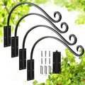 Heavy Duty 16 Inch Plant Hangers Bracket Outdoor 4 Pack Bird Feeder Hanger | 60LBS Capacity, Rust-Proof Metal Wall Hook, Enhanced 6-Hole Base, For Hanging Plants, Bird Feeder, Wind Chime, Flower Baskets - size: 16in-4Pack