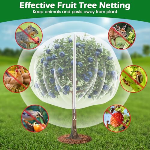 10'x10' Fruit Tree Netting Cover with Zipper and Drawstring | Ultra-Fine Mesh Garden Plant Insect Pest Net Barrier to Prevent Squirrel Bird Deer Cicadas Bag for Blueberry Tomato-1Pcs - size: 10ftx10ft