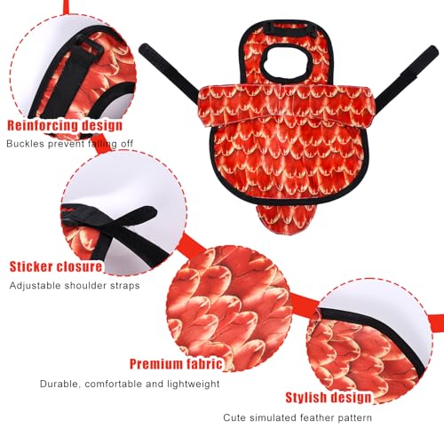 Chicken Saddles for Hens, Chicken Apron Back Protector Hen Mating Saddle Back Cover with Adjustable Shoulder Straps for Hens Pecking & Mating Protection (Red)