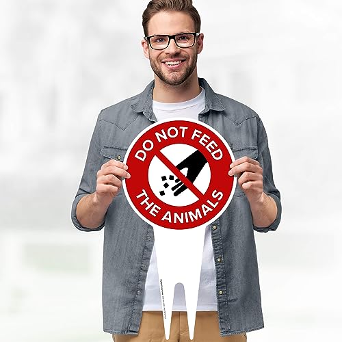 Do Not Feed the Animals Sign, 9"x17", Heavy Duty Integrated Ground Stakes, Indoor/Outdoor Use, Rust Free Aluminum Composite, Made in USA by My Sign center - color: Animals, size: 9"x17"
