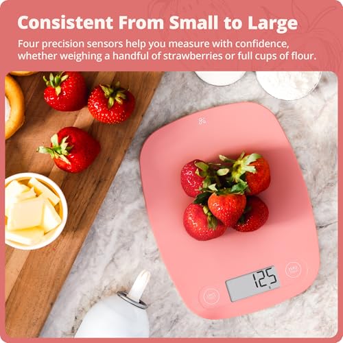 Greater Goods Food Scale, Slim & Compact Build, 1g Precision (Coral Pink) | Digital Kitchen Scale for Cooking, Meal Prep & Portion Control, Tare, Auto Shut-Off, g/oz/lb/ml Conversion & Calorie Tracking - color: Coral Pink