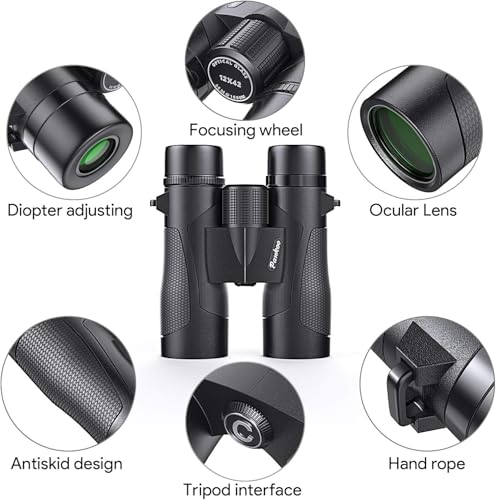 Monocular 12x42 Roof Prism Binoculars for Adults -Monoculars for Adults High Power with BAK4 Prism & FMC Lens, Suitable for Bird Watching Hunting Hiking Camping - color: black