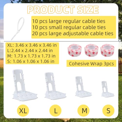 4 Sizes Poultry Leg-Splint Set, Leg Support for Injured Chicken, Goose, Duck