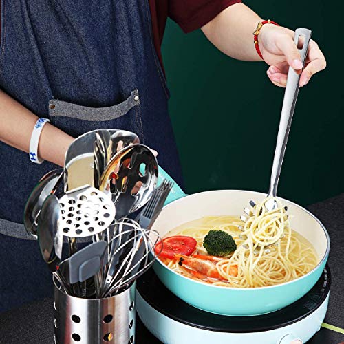 Spaghetti Spoon, Berglander Pasta Server, Stainless Steel Pasta Spoon, Pasta Fork, Noddle Fork, Heat Resistant, Dishwasher Safe, Easy to Clean - size: K. Pasta Server