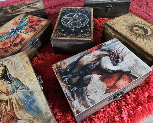 RK Collections Wooden Trinket Jewelry Boxes (Dragon) - style: Dragon