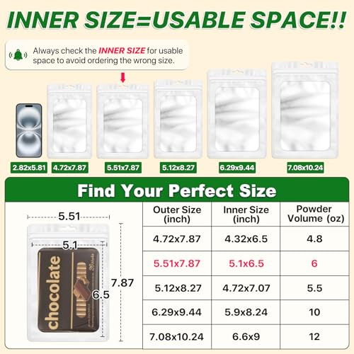 ANZNKU 100 Pcs Colorful Mylar Bags, Resealable Smell Proof Bag Foil Pouch | 5Colors, 5.51x7.87", Frosted Clear Window, Seal Zip Baggies, Packaging Bags for Small Business Candy Jewelry Treat Favor - color: 5 Colors -1, size: 5.51x7.87 inches
