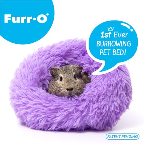 Paw Inspired Furr-O Burrowing Pet Bed Enrichment, Removable Base, Purple | Cozy Carrier Toy, Zip-On Spandex and Fleece Bottoms, Hideout Cage Accessories for Guinea Pigs, Hamsters, Small Pets, Animals - color: Purple