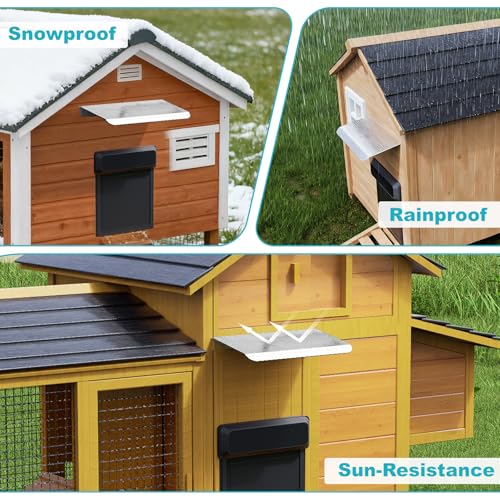 Weatherproof Cover for Chicken Coop Doors, Awning with Aluminum Protection for Automatic Chicken Coop Door, Prevent Rain & Snow, Roof Cover for Chicken Coop Window/Door Accessories