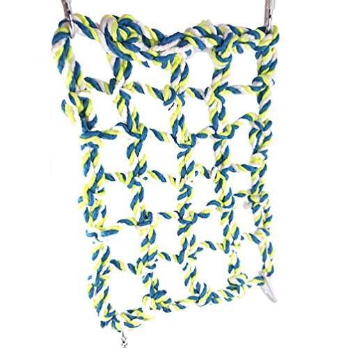 Litewoo Bird Rope Climbing Net Swing Grid Hammock for Parrot Rat Cage, S | Nylon chew-safe material, 7.87x11.02in, sturdy, for parrots/hamsters/chinchillas/ferrets, promotes climbing & nail trimming - color: S: 7.87 x 11.02inch/ 20 x 28cm