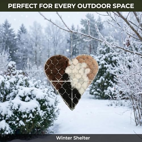 Handmade Fiber Bird Nesting Heart, Nesting Material for Wild Bird, Refillable Nesting Accessories, Outdoor Garden Decortion, Hummingbird Nest/House, Gifts for Bird/Nature Lovers