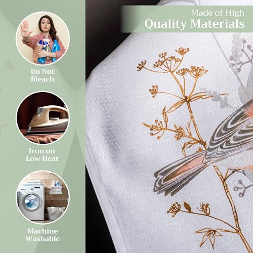 Maison d' Hermine Kitchen Towels Set of 3 Reusable 100% Cotton 27.50" x 20" | Cloth Tea Dish Towels Absorbent with Hanging Loop for Kitchen Dining Party Home Spring Summer - Meadow Florals - Beige - color: 040 - Meadow Florals - Beige