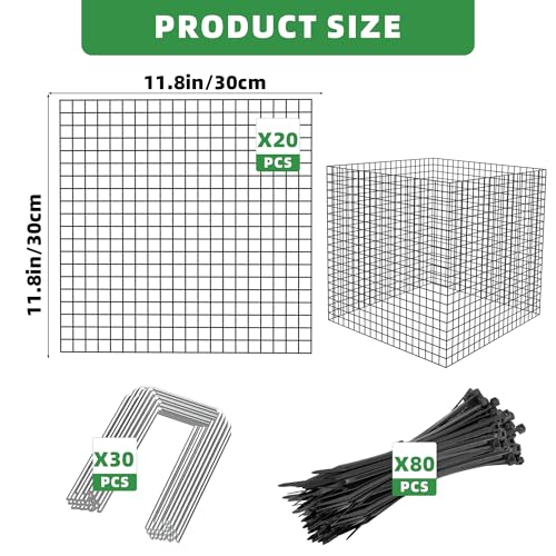 UNIFAMILY 20 Pcs Plant Protectors from Animals, 5 Packs Metal Wire Plant Cage, Garden Protector Cage from Deer, Mesh Garden Protector from Rabbits, Chicken Wire Plant Covers from Animals - size: 20 Pcs Plant Protectors