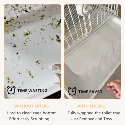 Disposable Bird Cage Liners, Clear Plastic 50 Pcs Birdcage Tray Liner Bags 34" x 22", Bird Cage Accessories Universal Film for Parakeets, Parrots, Finches, Canaries, Cockatiels - size: 34" x 22"