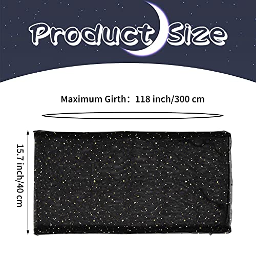 Daoeny Large Bird Cage Cover, Bird Cage Seed Catcher, Adjustable Soft Nylon Mesh Net with Twinkle Moon Star, Birdcage Cover Skirt Seed Guard for Parrot Parakeet Macaw Round Square Cages (Black) - color: Black, Sequins Star
