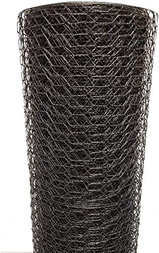 Fencer Wire 20 Gauge Black Vinyl Coated Poultry Hex Netting with 1 inch Mesh (6 ft. x 150 ft.) - size: 6 ft. x 150 ft.
