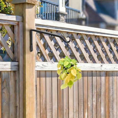 Gtongoko 8" Heavy Duty Outdoor Plant Hanger Wall Bracket, 2 Pack | 44lb Capacity,Rust-Resistant Finish,Easy Installation,Fit Hanging Baskets,Ideal for Bird Feeders & Lanterns - size: 8 Inch, style: L-shape