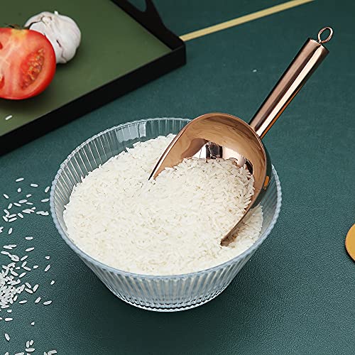 Copper Ice Scoop, Fashion Ice Cream Scoop, Premium Stainless Steel Cookie Scoop, Dog Food Scoop, Sturdy Flour Scoop, Utility Candy Scoop, Dishwasher Safe (8oz/9 Inch) - color: 4. Copper