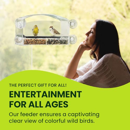 Acrylic Clear Window Bird Feeder with Strong Suction Cups, Removable Sliding Seed Tray, Weather-Resistant & Easy to Clean for Window Viewing, Dome - size: Style: Dome