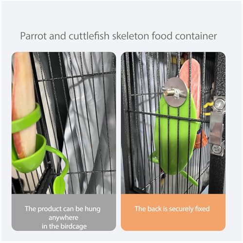 2pcs Cuttlebone Holder for Bird Cage, Plastic Food Holder for Cuttlebone for Birds, Parakeets, Cockatiels, Budgies and Finches - Cuddle Bones Feeding Rack