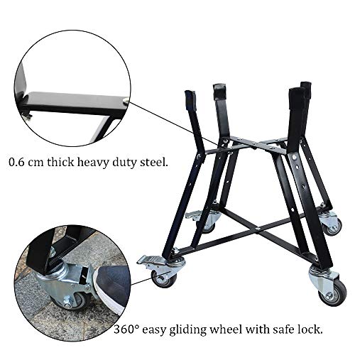 Dracarys Rolling Cart for XLarge Big Green Egg Accessories, Powder Coated Steel Outdoor Cart with 3-Inch Locking Casters, Easy to Assemble - size: Xlarge(XL)