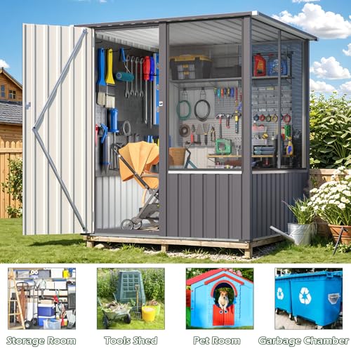 AECOJOY Outdoor Large Bird Cage, 5x5 Ft Aviary | Walk-in Parrot Aviary Cage, with Lockable Doors & Ventilated Mesh for Macaws, Canaries, Budgie and Lovebirds