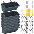 10 Pack Chicken Feeder,5 Quart Hanging Goat Waterer,Dark Gray - color: Dark Gray
