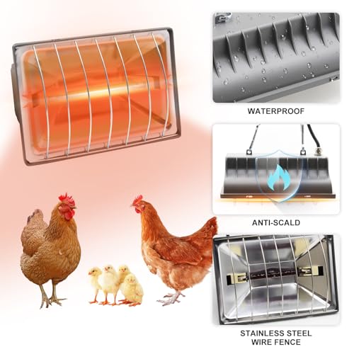 Chick Feeder and Waterer Kit with Chick Perch, Chicken Coop Heater,1L Chick Waterer, Flip Top Poultry Feeder, Chick Starter Kit for Chick Brooder, Baby Chicken Supplies for Baby Chick, Duck and Quail