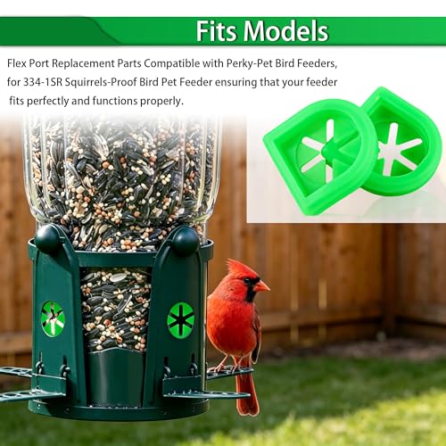 FlexPort Replacement Parts Compatible with Perky-Pet Bird Feeders, for 334-1SR Squirrels-Proof Bird Pet Feeder (Set of 6)