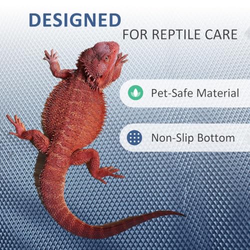 Eooqi Foldable Bearded Dragon Bath Tub, Blue 19 x 3.5 in Reptile Pool | Collapsible Non-Slip Reptile Water Tub for Lizards, Hedgehogs & Small Pets, Reinforced Bottom for Stability & Grooming - color: Blue